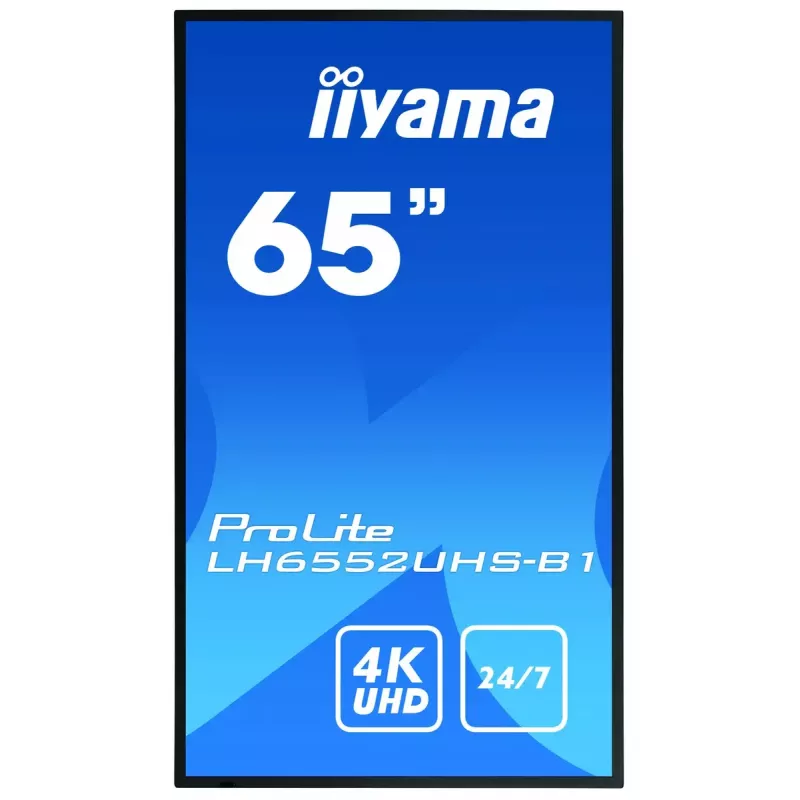 Digitaalinen infonäyttö IIYAMA LH6552UHS-B1 64,5 tuumaa IPS 4K 3840x2160 500 cd/m² Android 8.0 24/7 musta