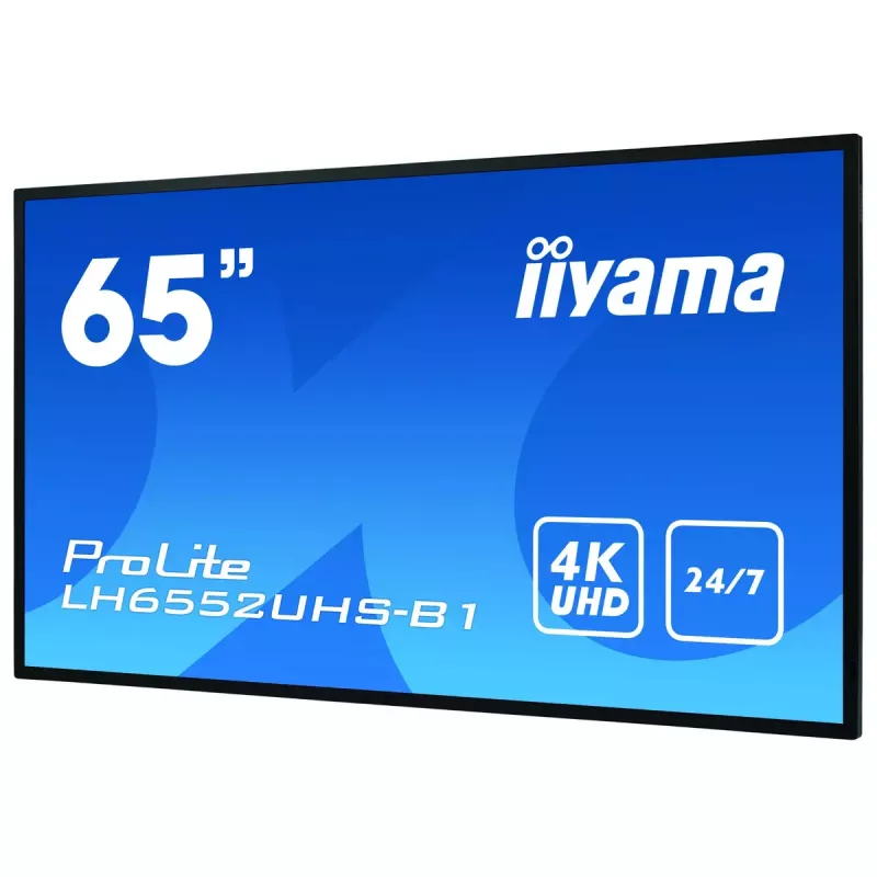 Digitaalinen infonäyttö IIYAMA LH6552UHS-B1 64,5 tuumaa IPS 4K 3840x2160 500 cd/m² Android 8.0 24/7 musta