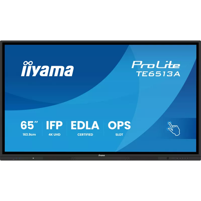 interaktiivinen litteä näyttö IIYAMA TE6513A-B2AG 64,5 inch (163,8 cm) 4K UHD 500 cd/m² Wi‑Fi Android 24/7 kosketusnäyttö