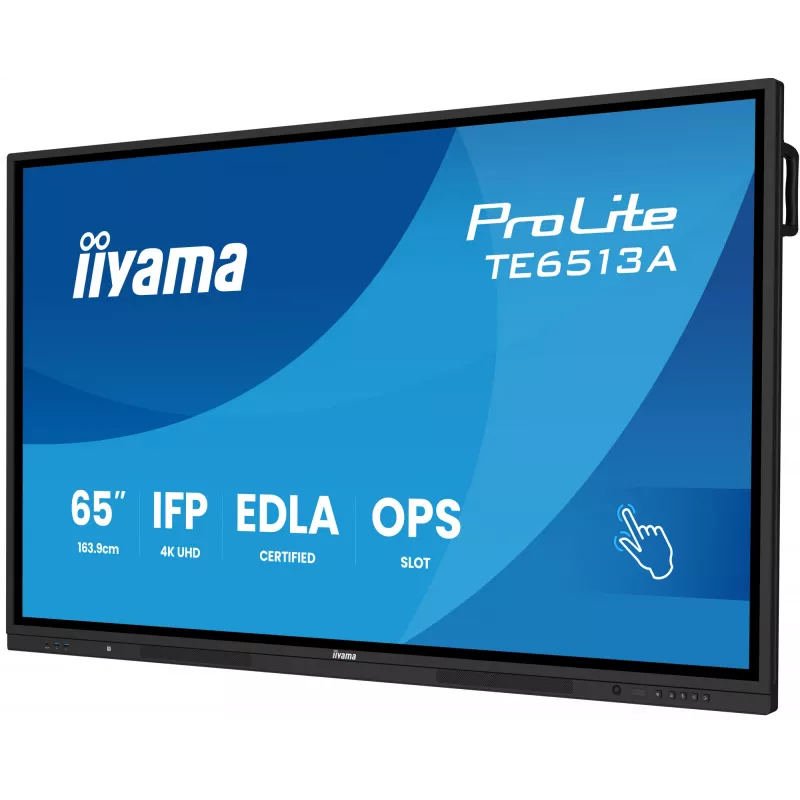 interaktiivinen litteä näyttö IIYAMA TE6513A-B2AG 64,5 inch (163,8 cm) 4K UHD 500 cd/m² Wi‑Fi Android 24/7 kosketusnäyttö