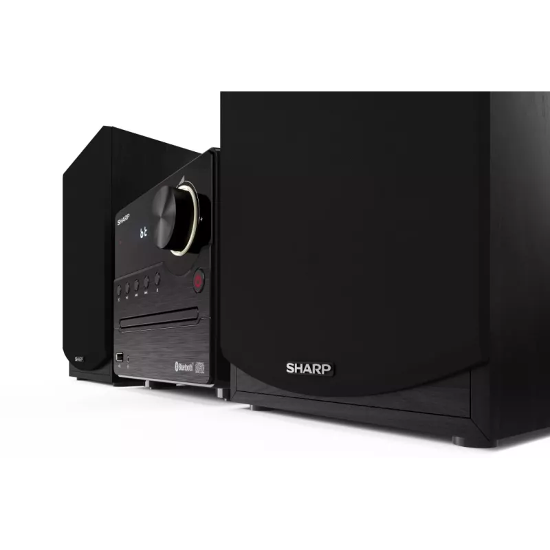 Hifi-mikrosarja Sharp XL-B512(BK) – 45 W, yksittäinen CD-soitin, FM-radio, MP3, banaaniliittimet kaiuttimille, musta