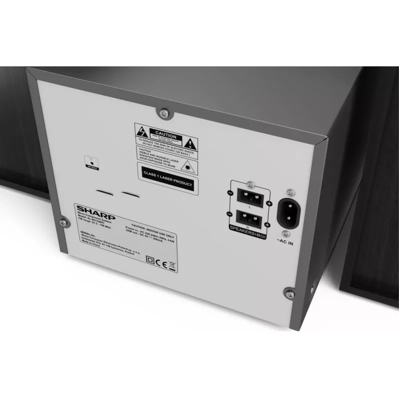Hifi-mikrosarja Sharp XL-B512(BK) – 45 W, yksittäinen CD-soitin, FM-radio, MP3, banaaniliittimet kaiuttimille, musta