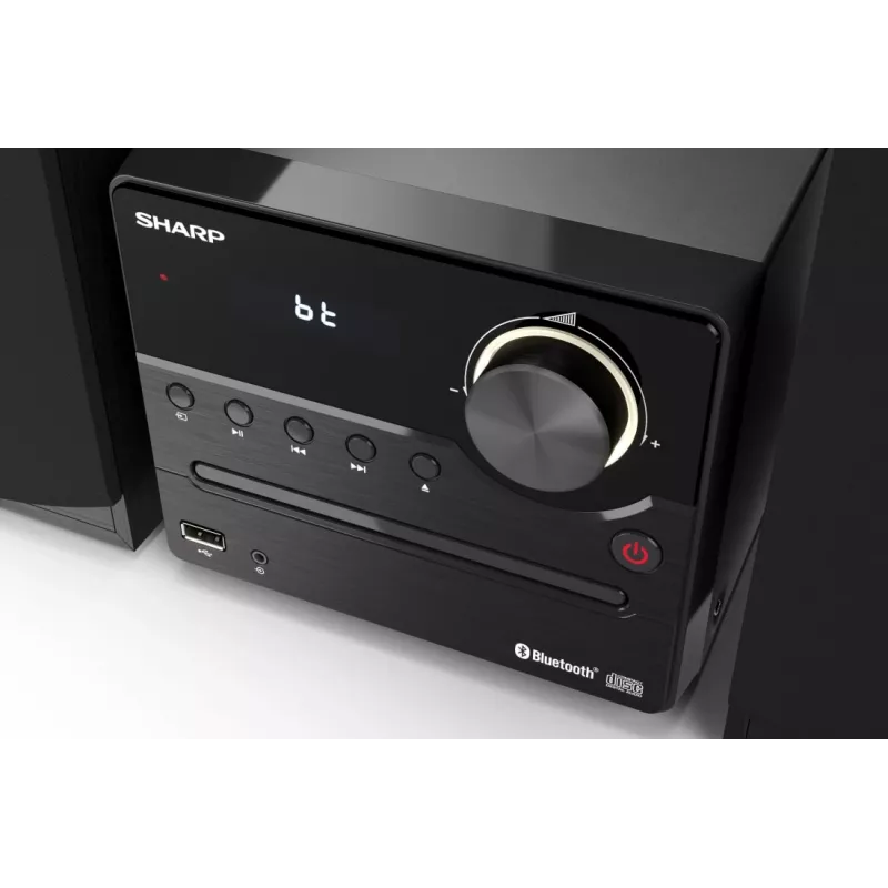 Hifi-mikrosarja Sharp XL-B512(BK) – 45 W, yksittäinen CD-soitin, FM-radio, MP3, banaaniliittimet kaiuttimille, musta