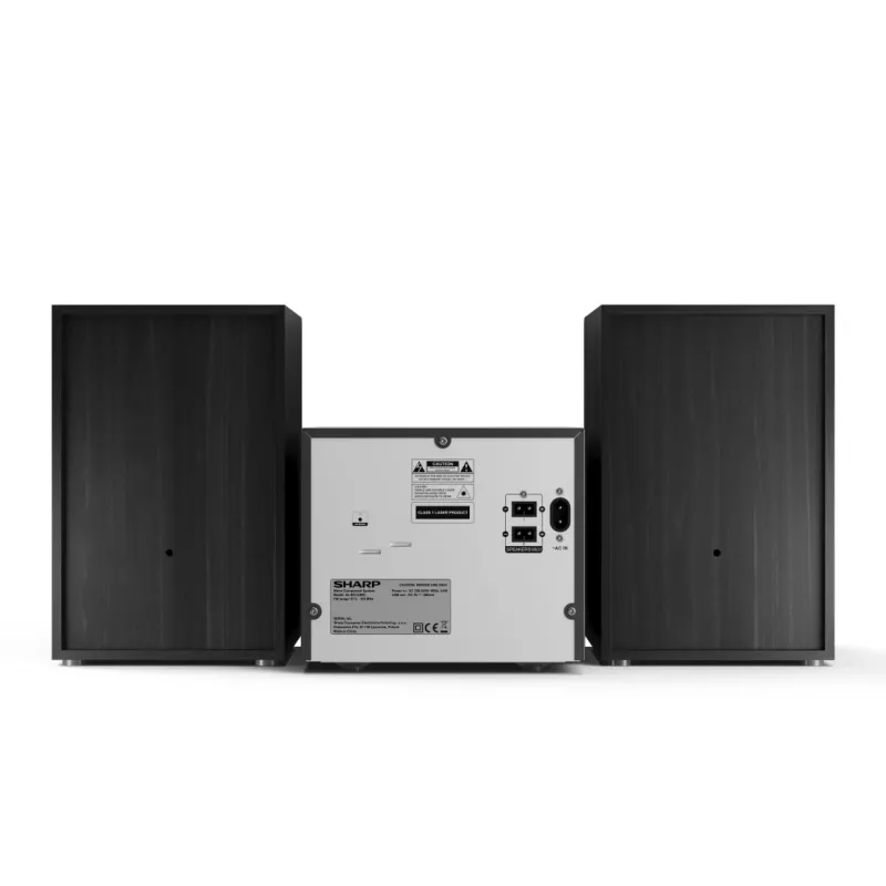 Hifi-mikrosarja Sharp XL-B512(BK) – 45 W, yksittäinen CD-soitin, FM-radio, MP3, banaaniliittimet kaiuttimille, musta