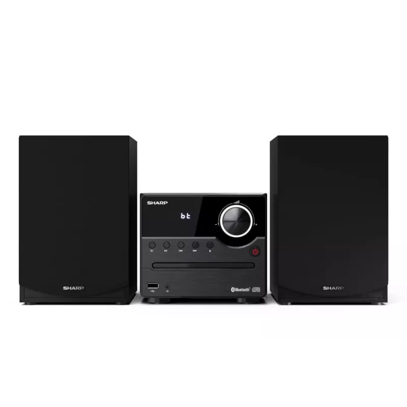 Hifi-mikrosarja Sharp XL-B512(BK) – 45 W, yksittäinen CD-soitin, FM-radio, MP3, banaaniliittimet kaiuttimille, musta