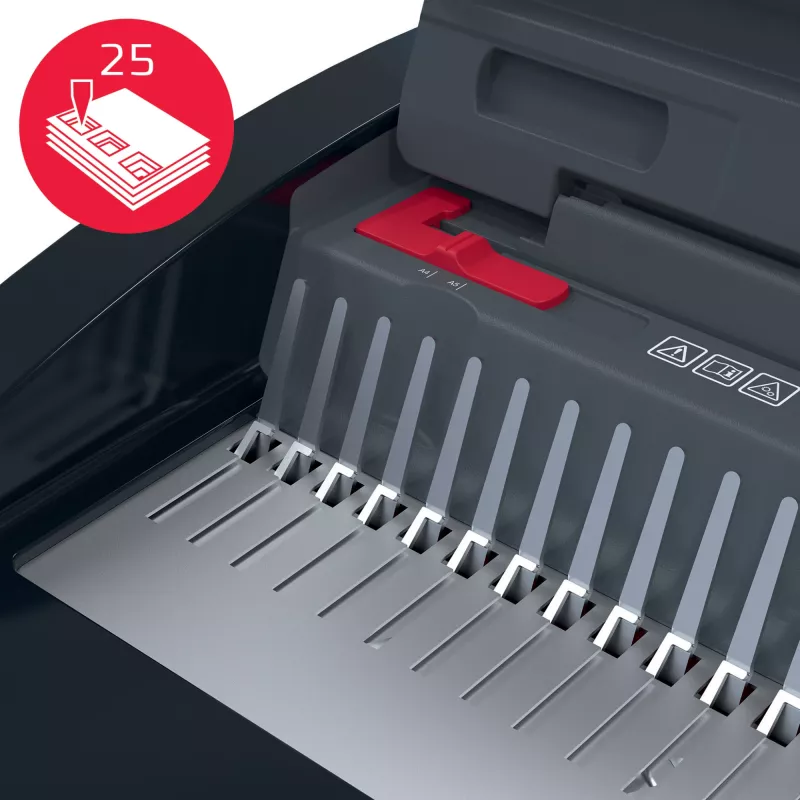 GBC CombBind® CB25E sähköinen sidontakone, kampasidontakone, sähköinen, 390 arkkia, musta, punainen