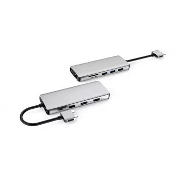 eSTUFF ES623010 USB-keskitin USB 3.2 Gen 1 (3.1 Gen 1) Type-C 5000 Mbit/s alumiini