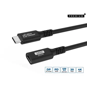Microconnect USB3.2CC2EX USB-kaapeli USB4 Gen 2x2 2 m USB C musta