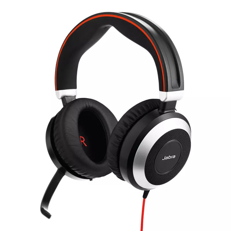 Jabra Evolve 80 MS stereo, johdollinen, toimisto/callcenter, 646 g, kuulokemikrofoni, musta