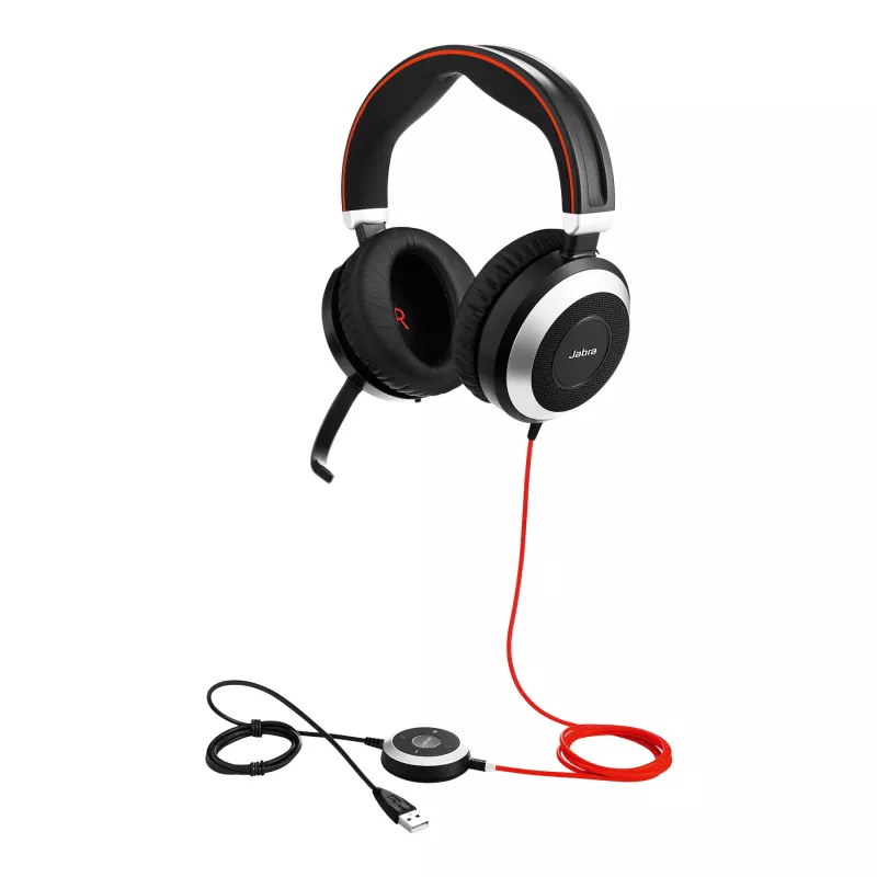Jabra Evolve 80 MS stereo, johdollinen, toimisto/callcenter, 646 g, kuulokemikrofoni, musta