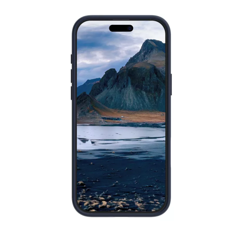 dbramante1928 Iceland Ultra D3O MagSafe-takakansi jalustalla, iPhone 16 Pro Max, sininen