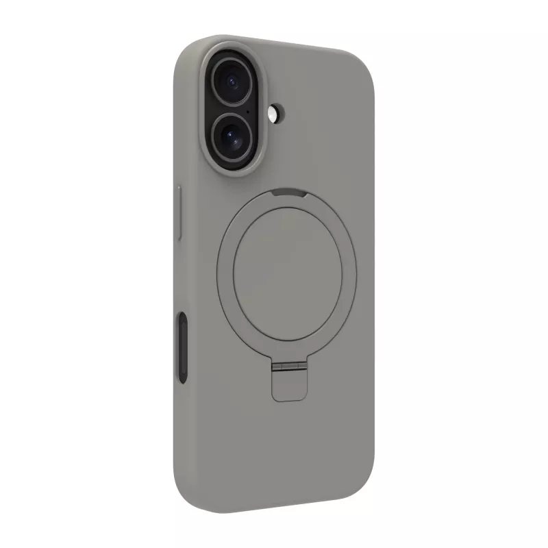 Puhelinkotelo dbramante1928 Roskilde MS Kick ICON Apple iPhone 17:lle, yksivärinen harmaa, pöytäteline