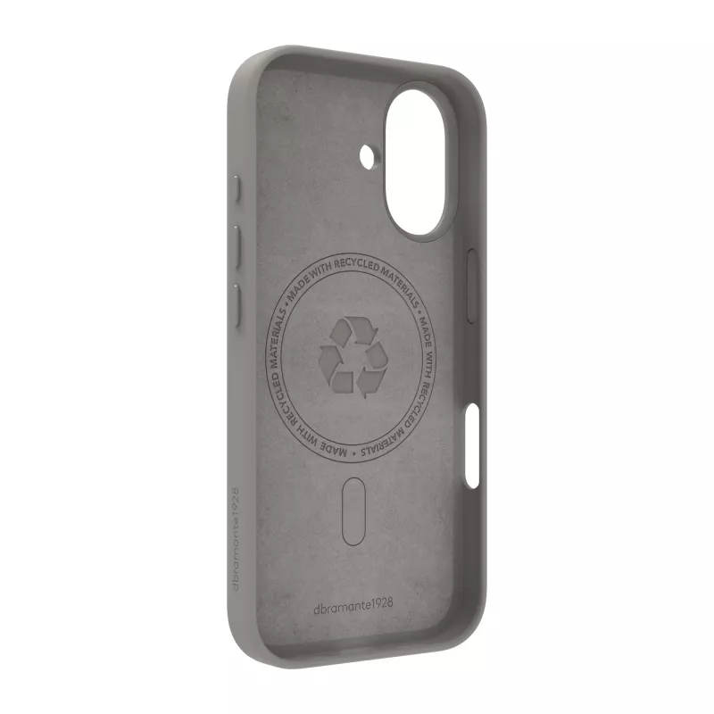 Puhelinkotelo dbramante1928 Roskilde MS Kick ICON Apple iPhone 17:lle, yksivärinen harmaa, pöytäteline