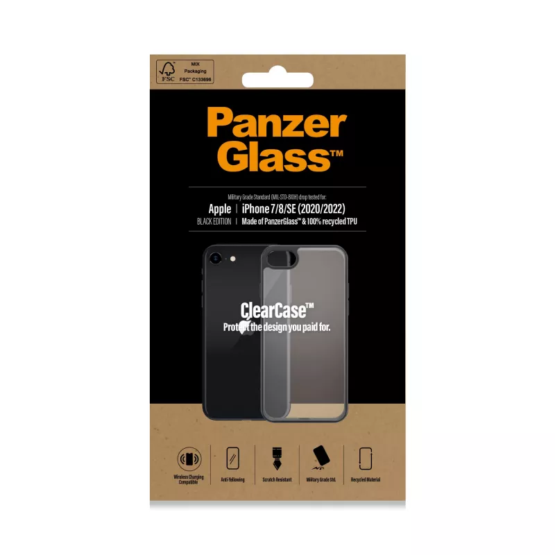PanzerGlass ® ClearCase iPhone 8 | 7 | SE (2020/2022) | musta