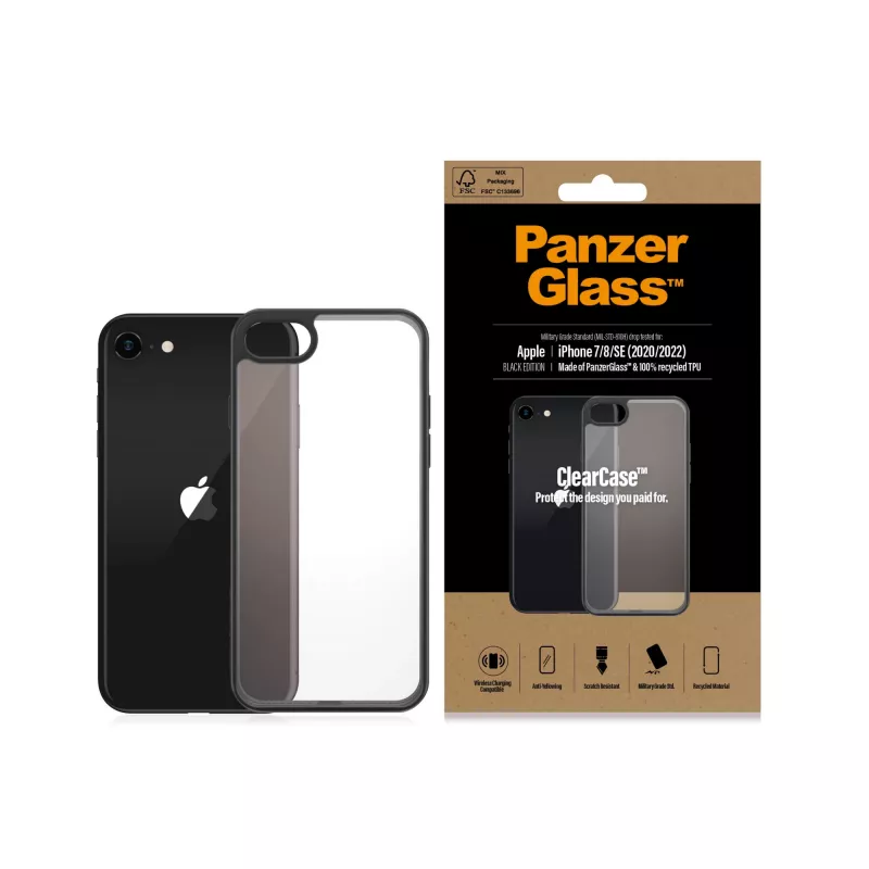 PanzerGlass ® ClearCase iPhone 8 | 7 | SE (2020/2022) | musta