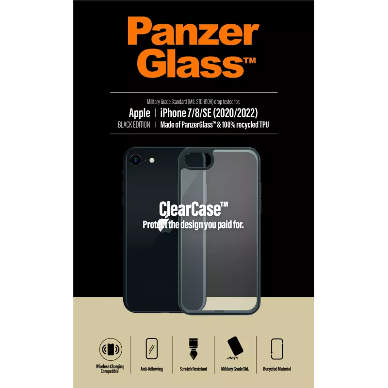 PanzerGlass ® ClearCase iPhone 8 | 7 | SE (2020/2022) | musta