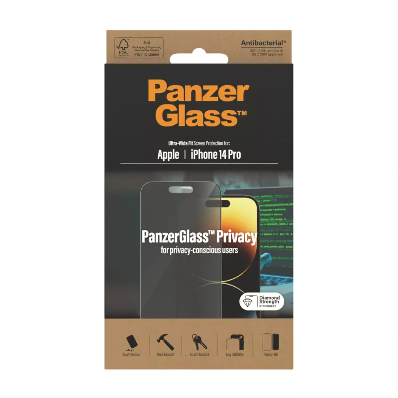 PanzerGlass ® tietosuoja näytönsuoja iPhone 14 Pro | Ultra-Wide Fit