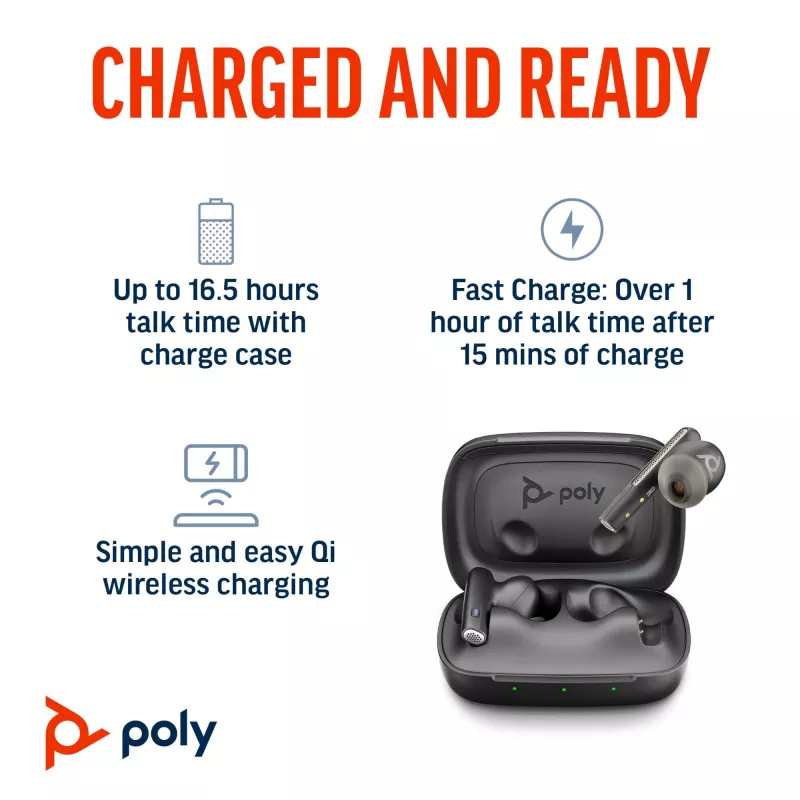 HP Poly Voyager Free 60 UC Carbon musta nappikuulokkeet +BT700 USB-C-sovitin +peruslatauskotelo