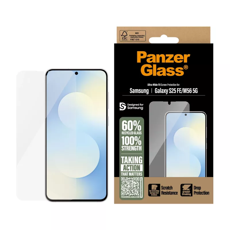 PanzerGlass ® näytönsuoja Samsung Galaxy S25 FE 5G | M56 5G | Ultra-Wide Fit