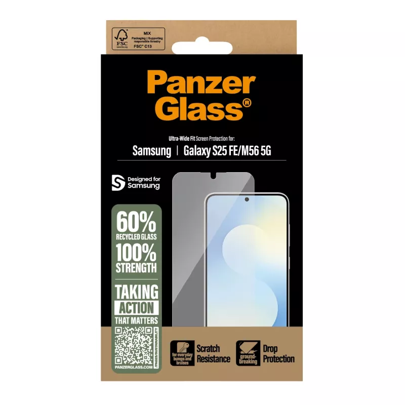 PanzerGlass ® näytönsuoja Samsung Galaxy S25 FE 5G | M56 5G | Ultra-Wide Fit