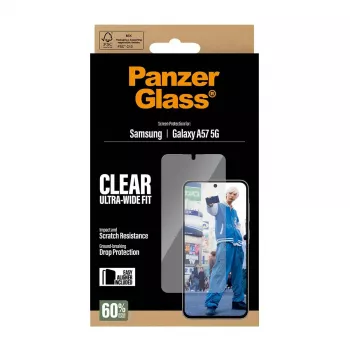 Näytönsuoja PanzerGlass Ultra-Wide Fit Samsung Galaxy A57 5G – kirkas, naarmuuntumaton