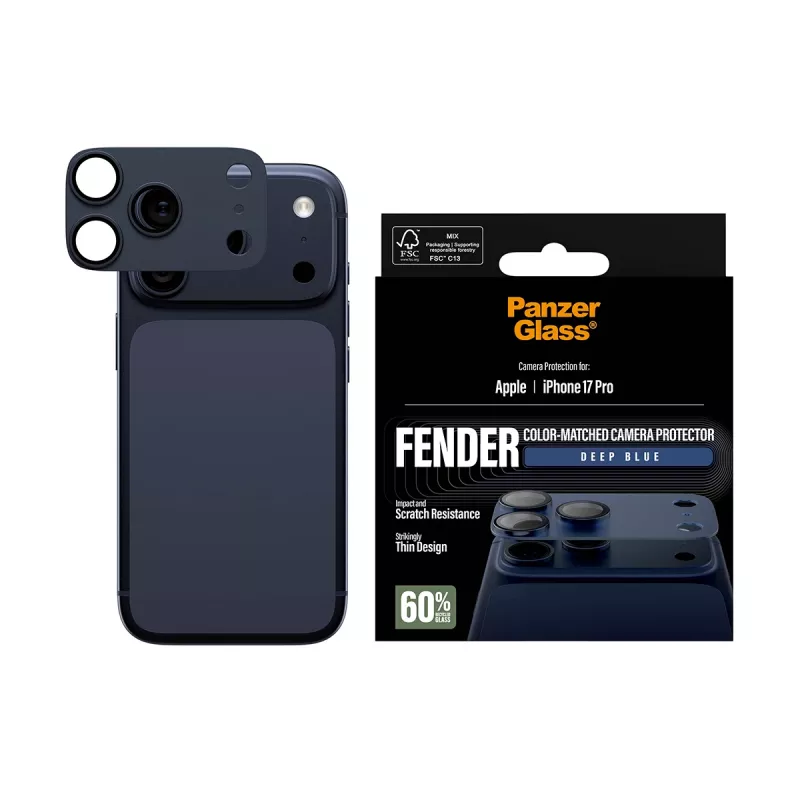 PanzerGlass Fender Deep Blue -kameransuoja iPhone 17 Pro