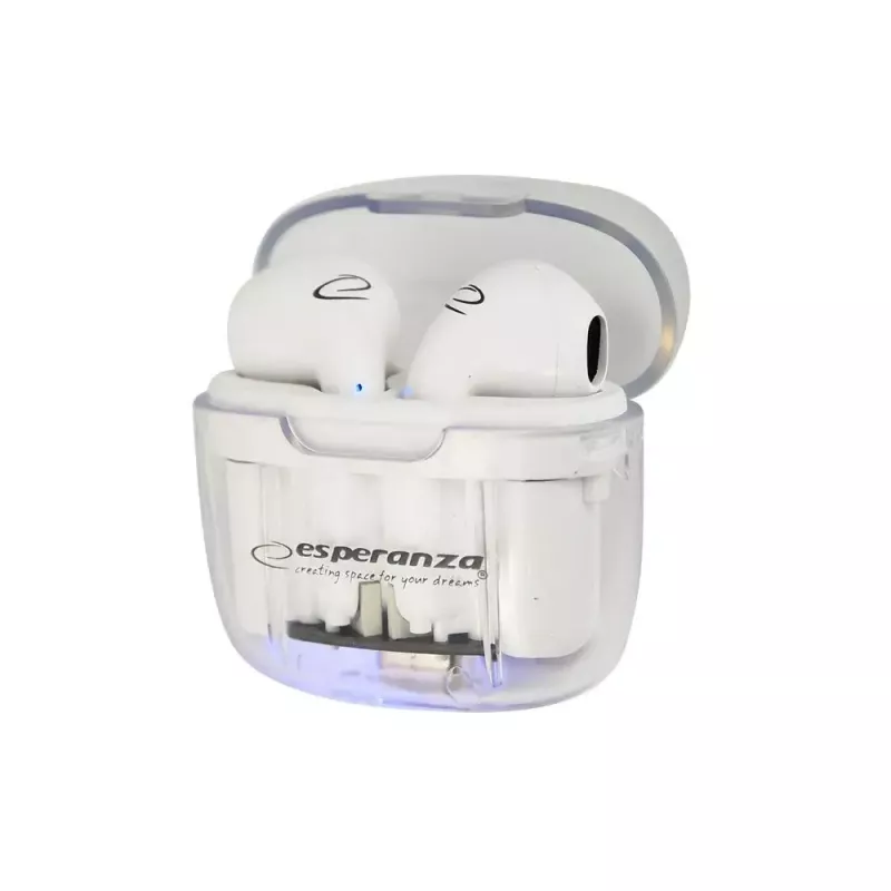 Langattomat in-ear-kuulokkeet ESPERANZA EH237W — Bluetooth 5.3, kosketusohjaus, 3–4 h akku, valkoinen