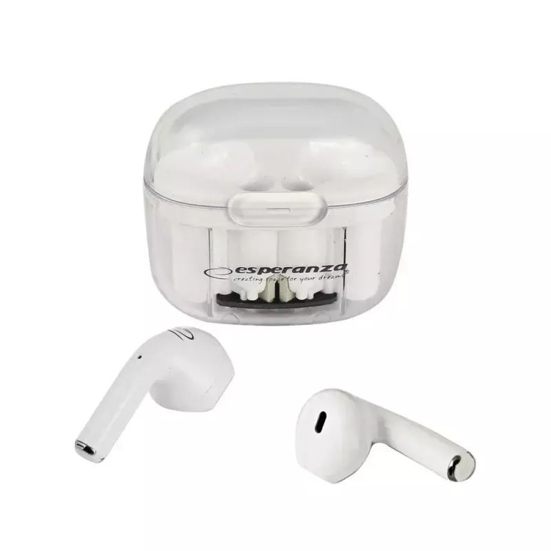 Langattomat in-ear-kuulokkeet ESPERANZA EH237W — Bluetooth 5.3, kosketusohjaus, 3–4 h akku, valkoinen