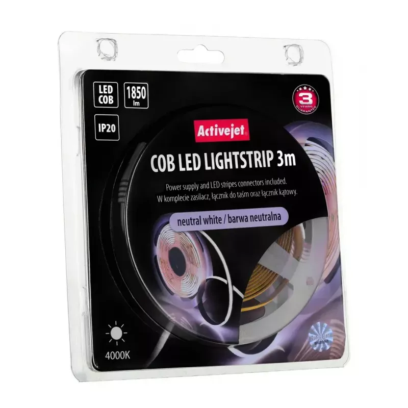 Yleis-LED-nauha ActiveJet AJE-COB 3 m neutraalinvalkoinen 1850 lm 19 W IP20