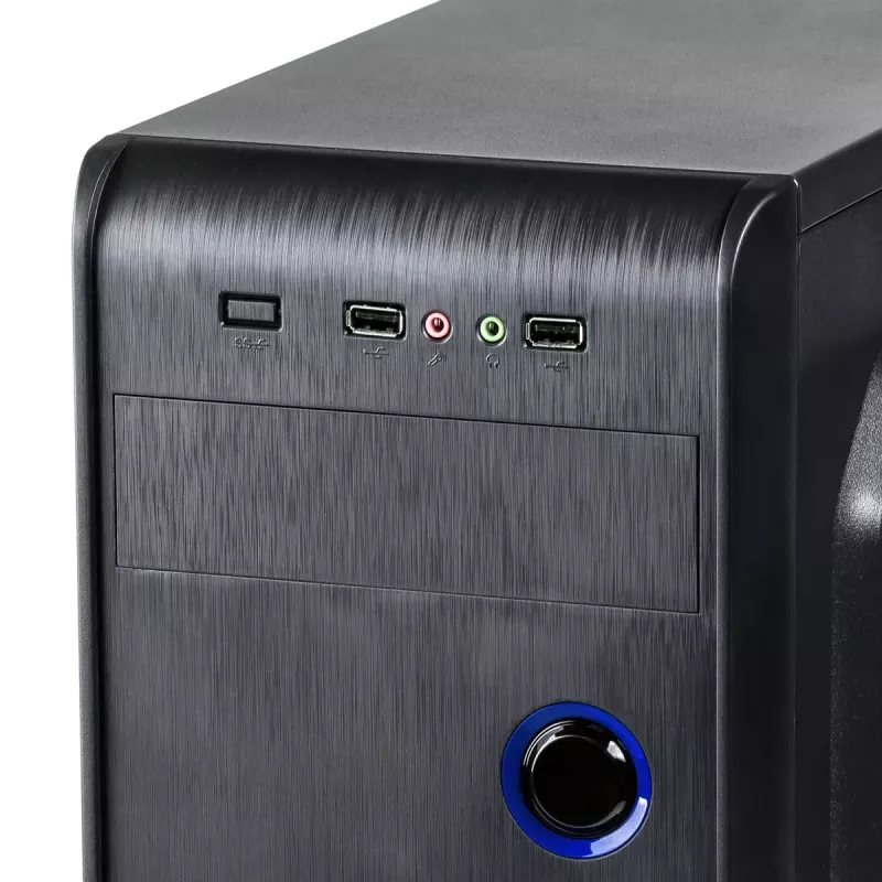 Akyga AK939BL Midi Tower -tietokonekotelo, ATX / Micro-ATX / Mini-ITX, 2x USB 2.0, ilman virtalähdettä, musta
