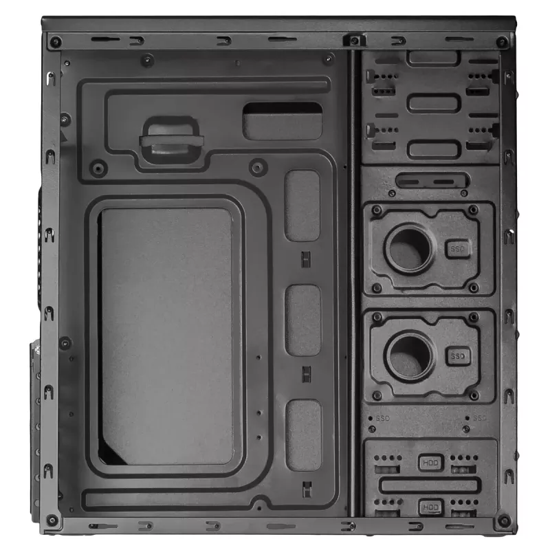 Akyga AK939BL Midi Tower -tietokonekotelo, ATX / Micro-ATX / Mini-ITX, 2x USB 2.0, ilman virtalähdettä, musta