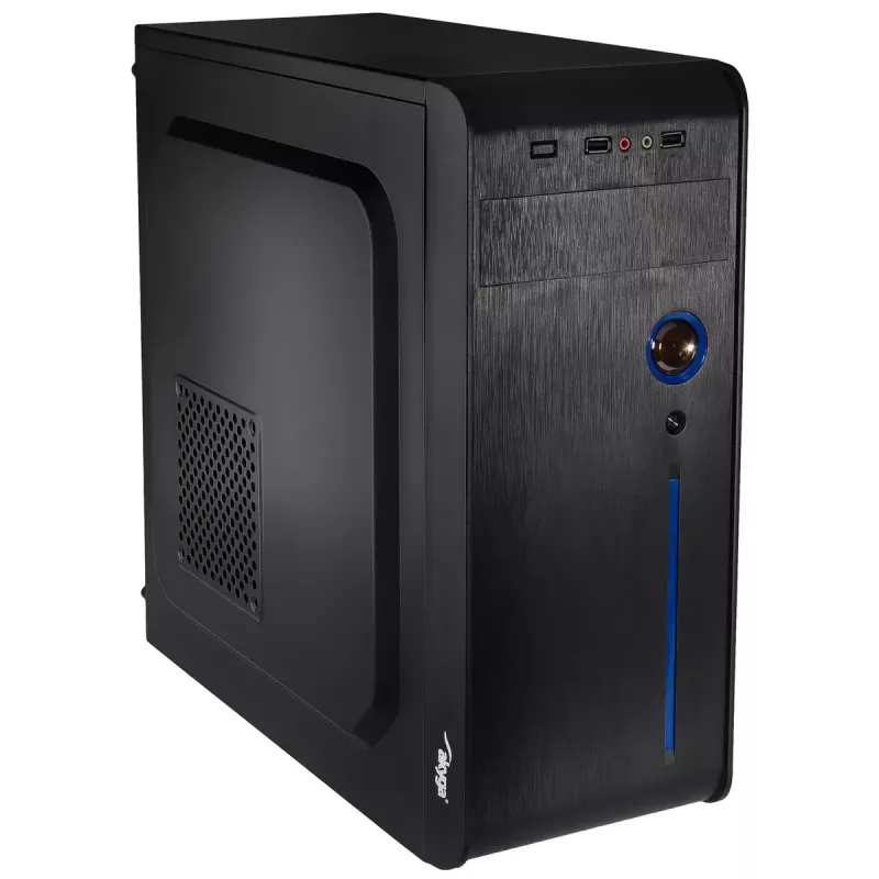 Akyga AK939BL Midi Tower -tietokonekotelo, ATX / Micro-ATX / Mini-ITX, 2x USB 2.0, ilman virtalähdettä, musta