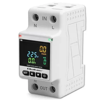 Yksivaiheinen energiankulutusmittari QOLTEC 50981 DIN35 230V 50Hz