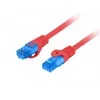 LANBERG RJ-45 Cat6a patch-kaapeli PCF6A-10CC-0100-R, 1 m, S/FTP, CCA, LSZH, punainen