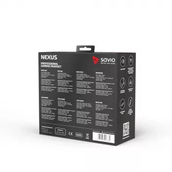 Headset Savio NEXUS johdollinen pelikuulokemikrofoni musta