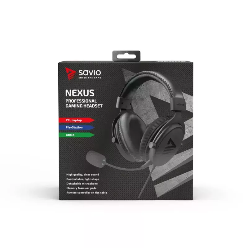 Headset Savio NEXUS johdollinen pelikuulokemikrofoni musta