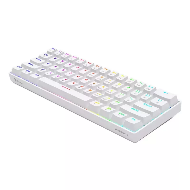 Savio WHITEOUT X2 RED -pelinäppäimistö USB QWERTY mekaaninen 61 näppäintä