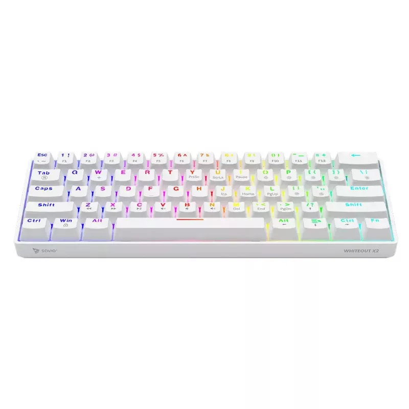 Savio WHITEOUT X2 RED -pelinäppäimistö USB QWERTY mekaaninen 61 näppäintä