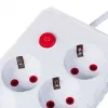 Jatkojohto MACLEAN MCE393 W – 4 pistorasiaa + 3×USB, 110–240V, 2,1A USB, 2500W, 3 m, valkoinen