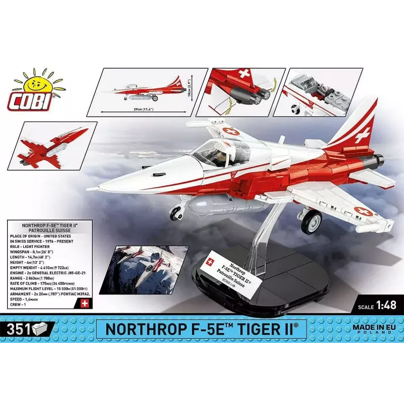 Rakennuslelu Cobi Northrop F-5E Tiger II malli 5857 palikkasarja