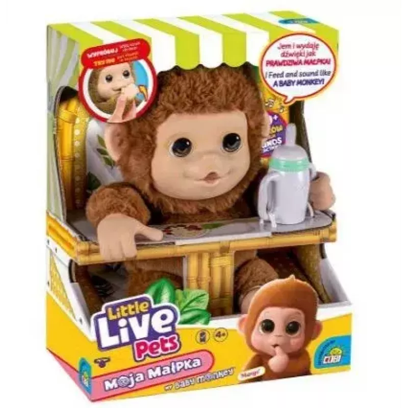 Interaktiivinen lelu Cobi Little Live Pets Monkey MO-26613 — interaktiivinen lemmikkilelu äänillä ja liikkeillä