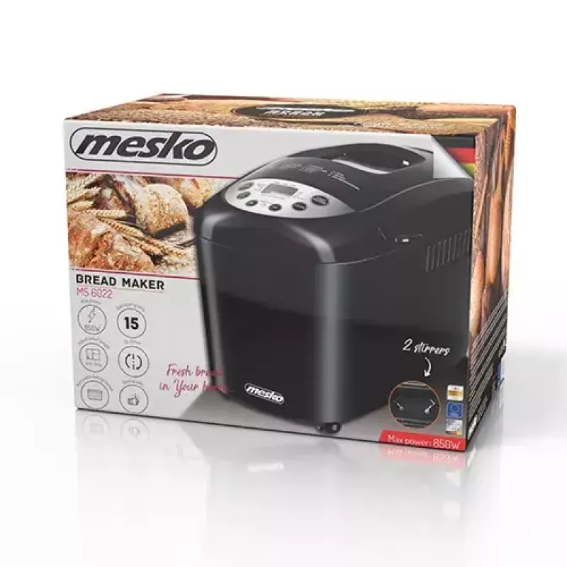 Leipäkone Mesko Home MS 6022 850 W musta digitaalinen ajastin