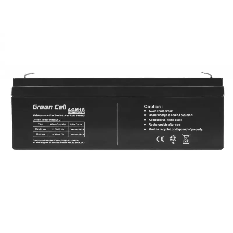 UPS-akku Green Cell AGM18 12V 2,3Ah