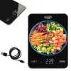 Elektroninen keittiövaaka Adler AD 3177b – 10 kg kapasiteetti, 1 g tarkkuus, musta, lasipinta