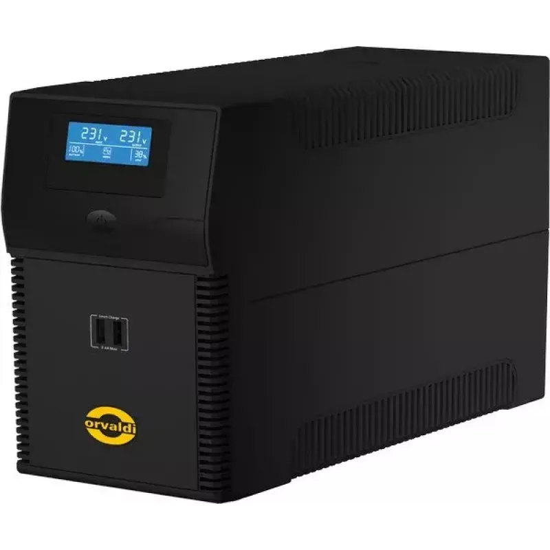 UPS ORVALDI ID1K5CH 1,5 kVA (900 W) Line-Interactive, 24 V akku, LCD, USB, kompakti musta