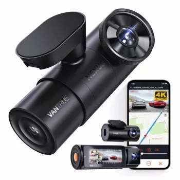 Autokamera VANTRUE N4 PRO 3-kanavainen autokamera, pääkamera 3840×2160, 165° eteen, 160° sisätila, GPS, Wi‑Fi, IPS-näyttö, MicroSD jopa 512GB