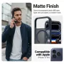Suojakotelo MagSafe-puhelinkotelo Crong Hybrid Matte Magnetic iPhone 17 Pro – PC + TPU, läpikuultava navy