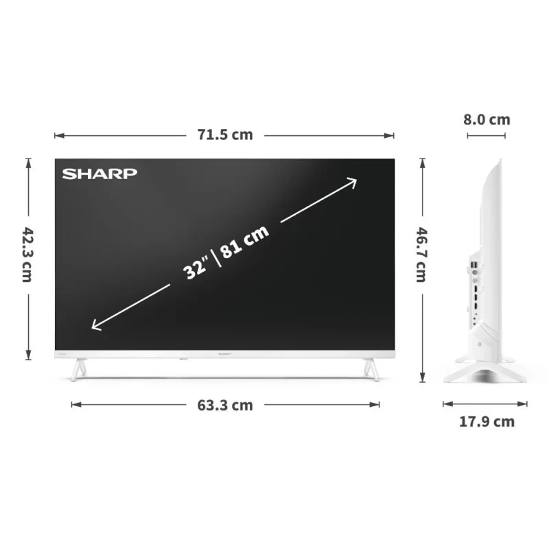 Sharp LC-32HF2265EW 81,3 cm (32 tuuman) HD Smart TV WLAN valkoinen