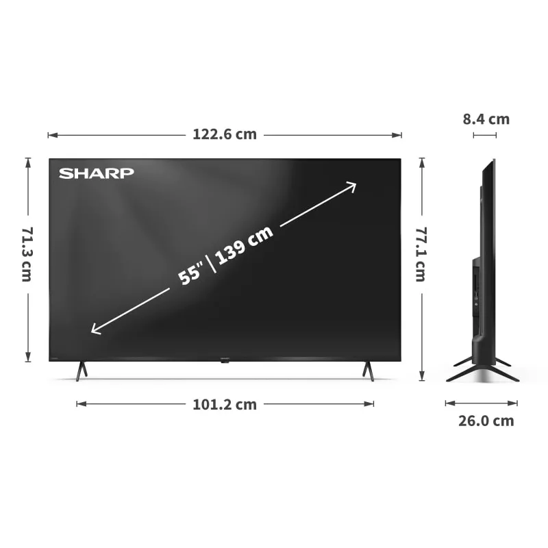 Sharp 55HL4265E TV 139,7 cm (55 tuuman) 4K Ultra HD Smart-TV Wi-Fi musta