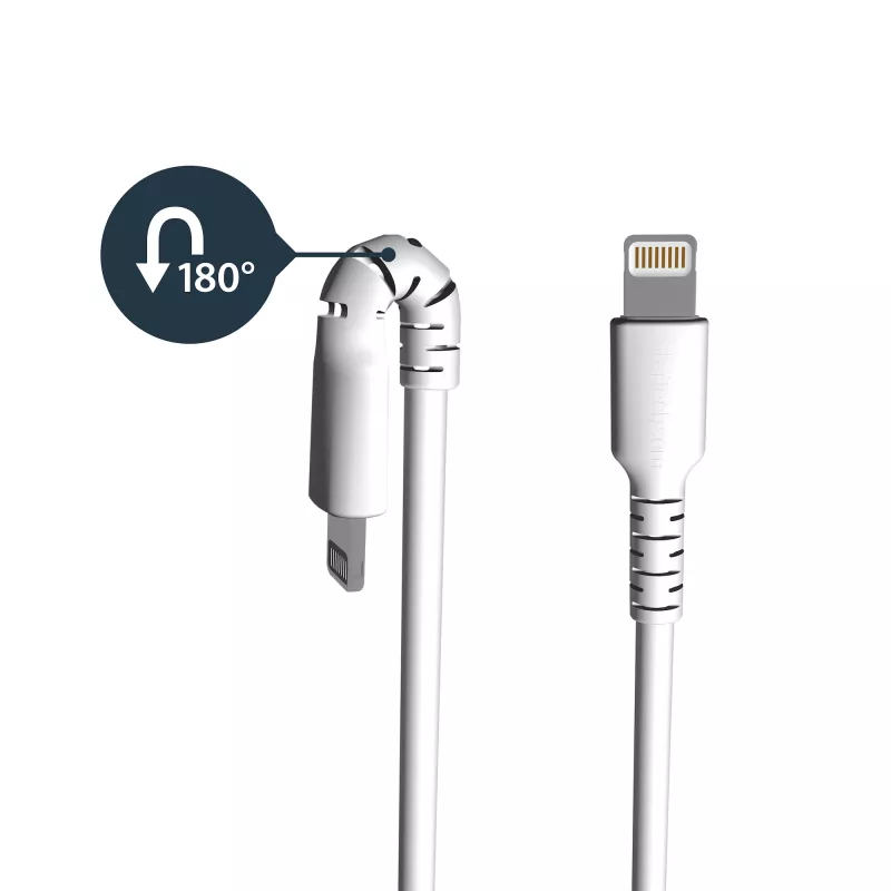 StarTech.com 3 jalkaa (1m) järeä valkoinen USB-A-Lightning-kaapeli – raskaan sarjan Rugged-aramidikuitu USB Type-A - Lightning lataus-/synkronointikaapeli – Apple MFi -sertifioitu iPad/iPhone 12